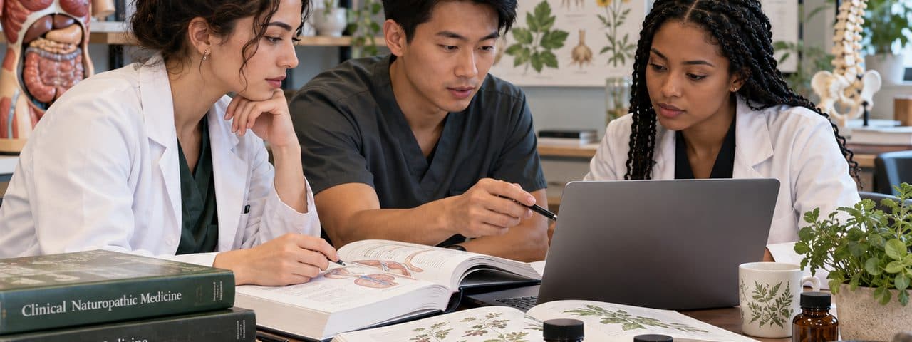 Naturopathic students studying